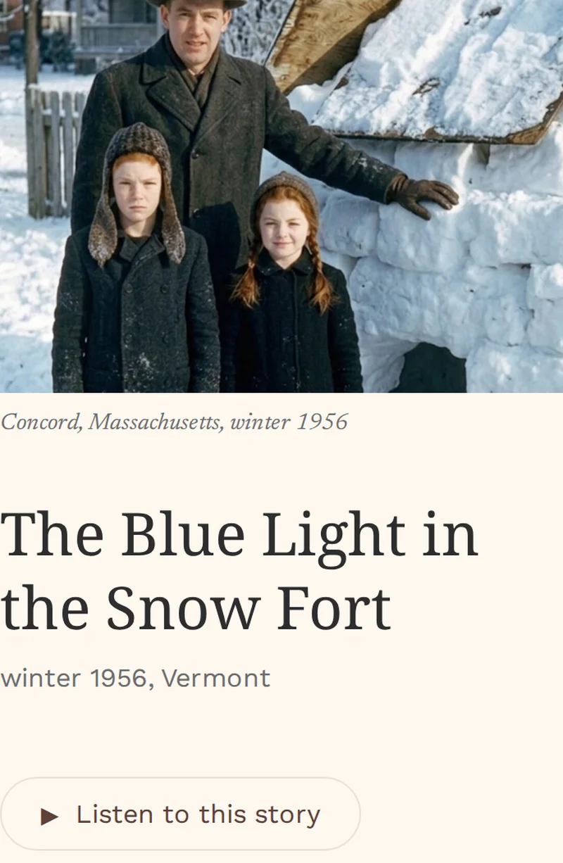 Story page with audio player — listen to recorded memories